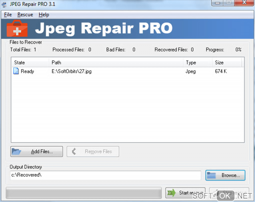 Screenshot №1 "JPEG Repair PRO"