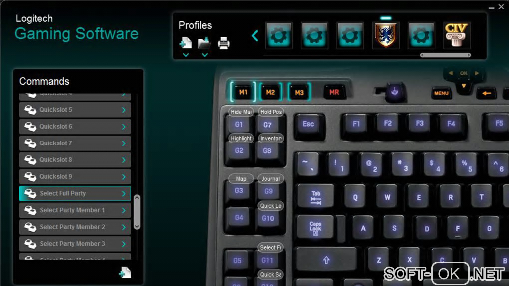 Screenshot №1 "Logitech Gaming Software"