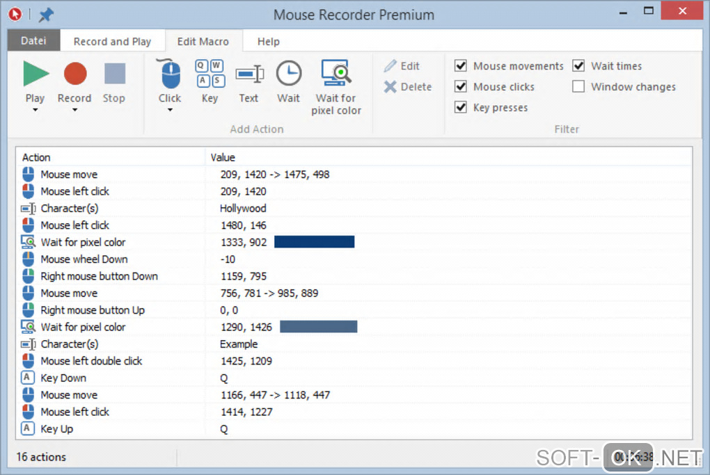 Screenshot №1 "Mouse Recorder Premium"