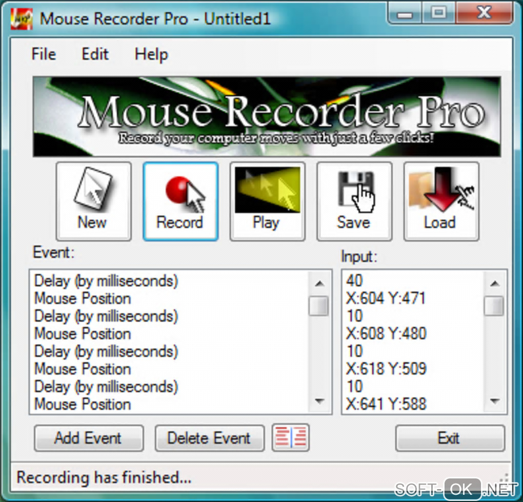 Screenshot №1 "Mouse Recorder"