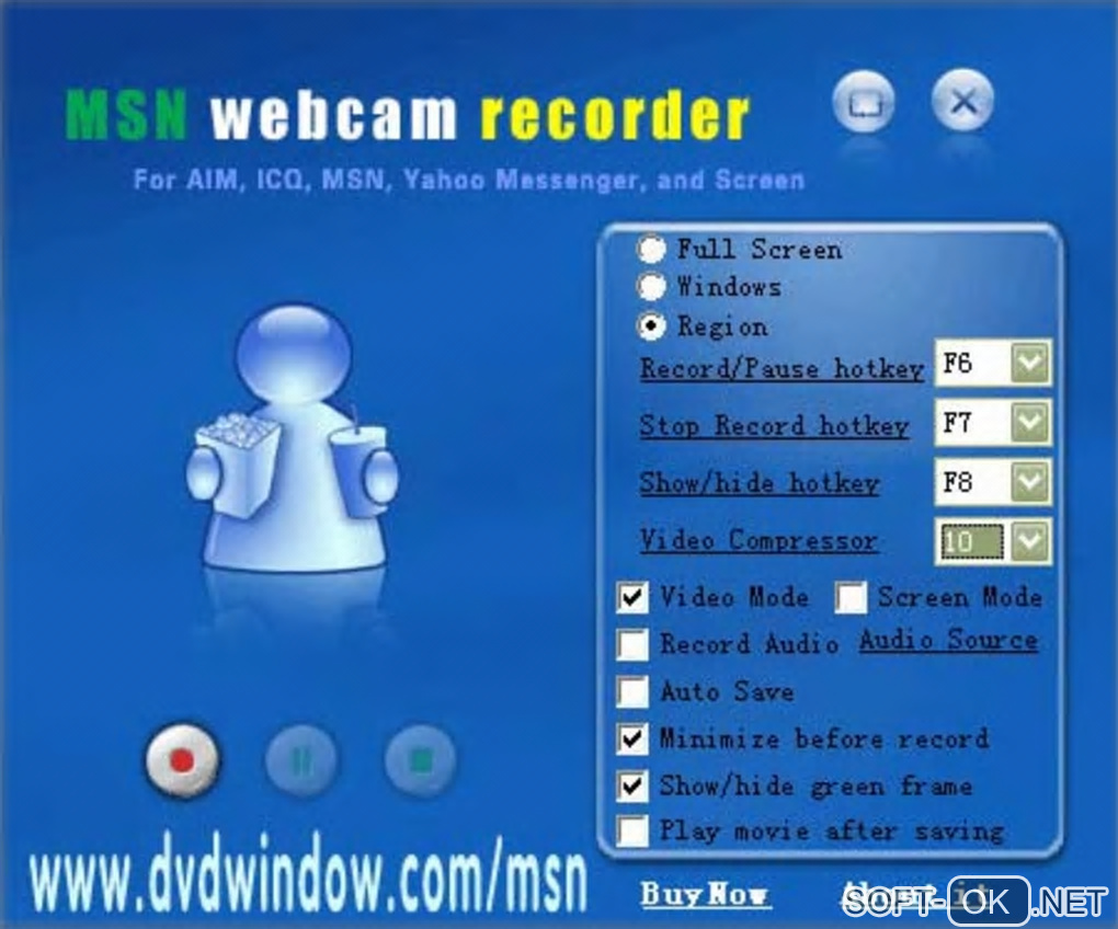Screenshot №1 "MSN Webcam Recorder"