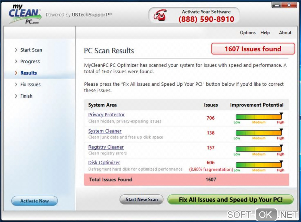 Screenshot №1 "MyCleanPC PC Optimizer"