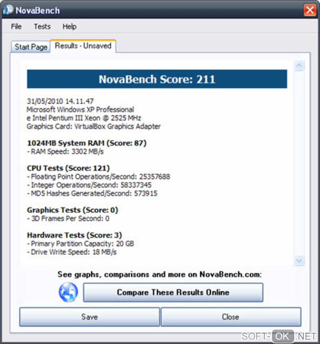 Screenshot №1 "NovaBench"
