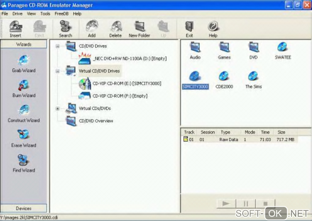 Screenshot №1 "Paragon CD-ROM Emulator"