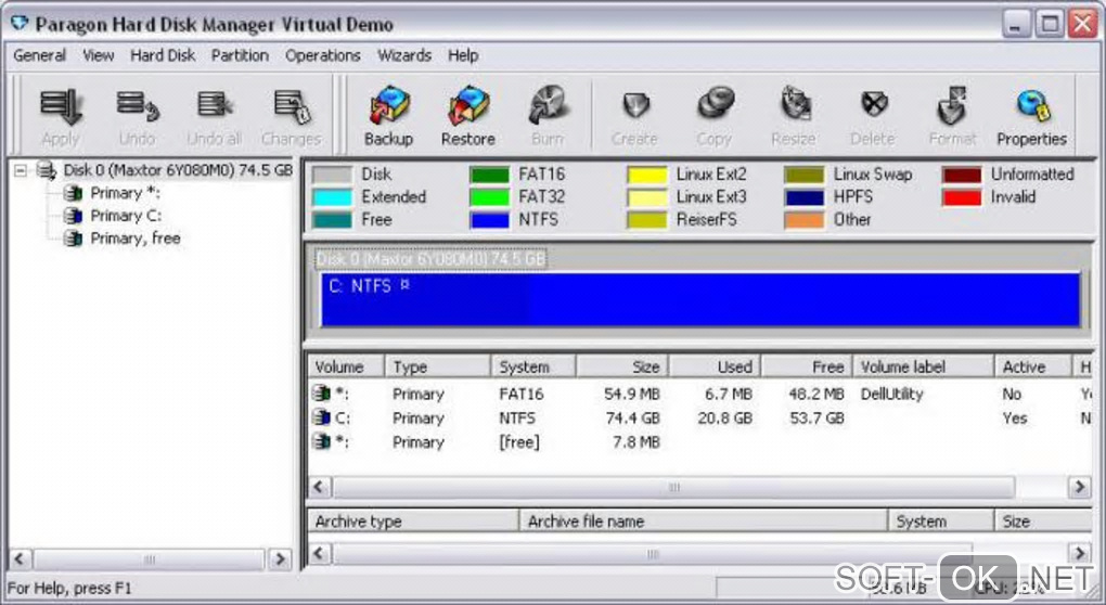 Screenshot №1 "Paragon Hard Disk Manager"