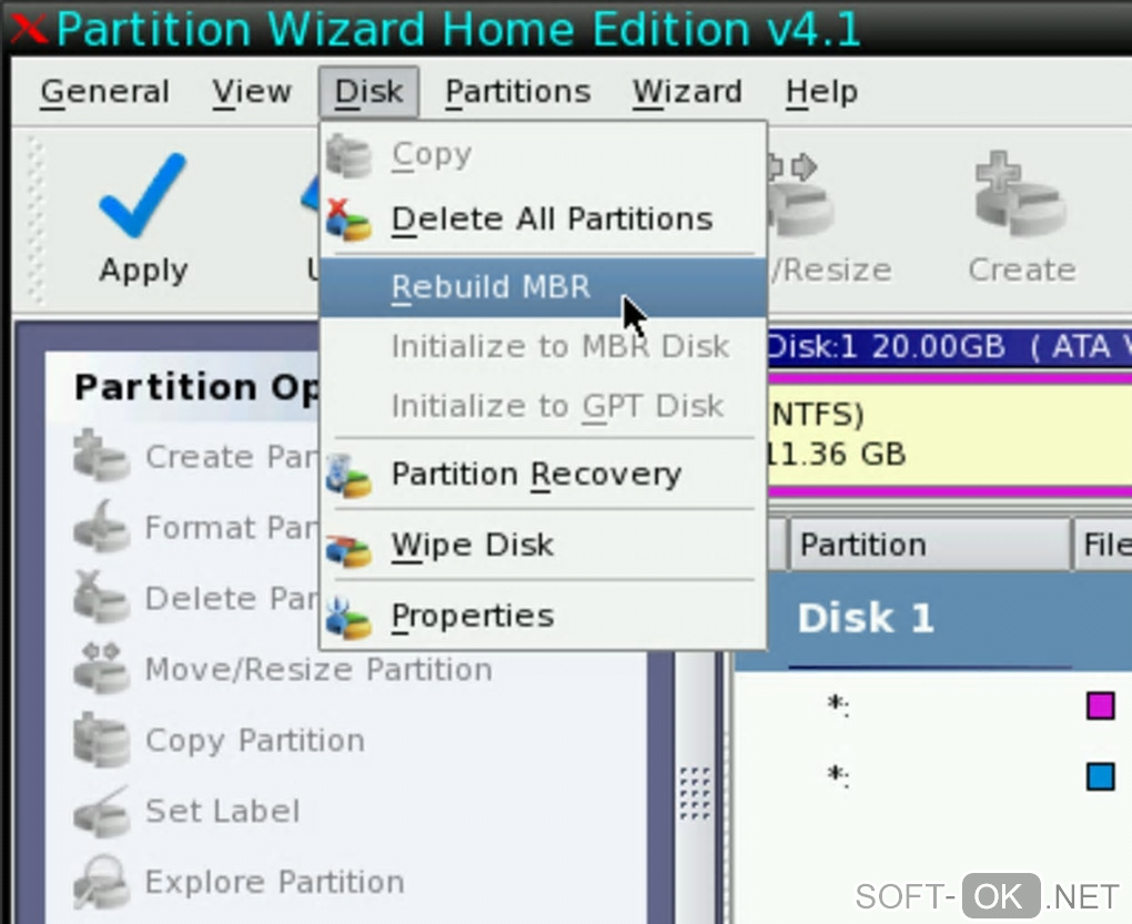 The appearance "Partition Wizard Bootable CD"