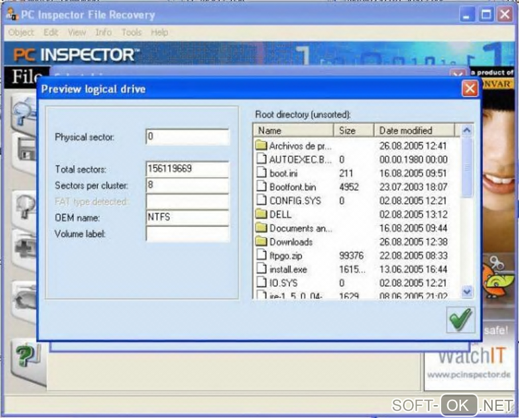Screenshot №1 "PC Inspector File Recovery"