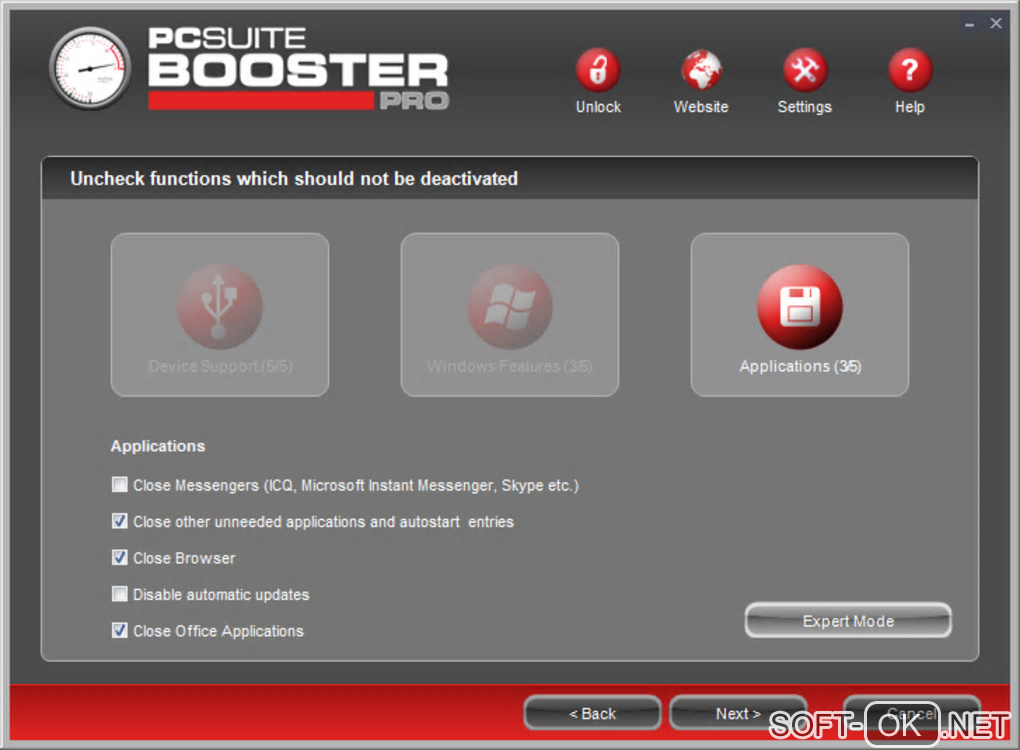 The appearance "PCSuite Booster"