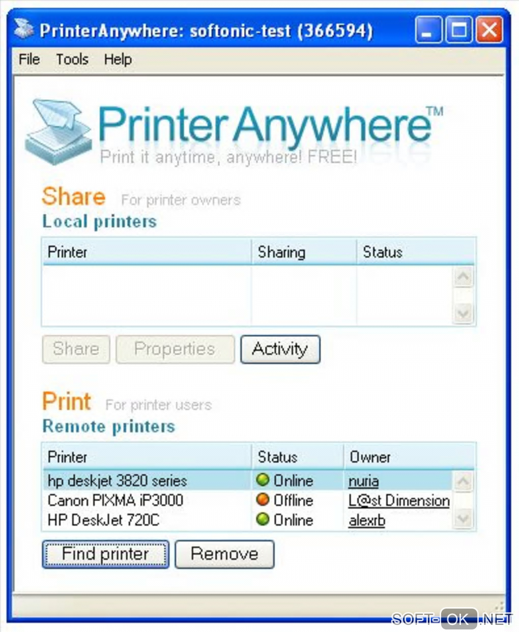 Screenshot №1 "PrinterShare"
