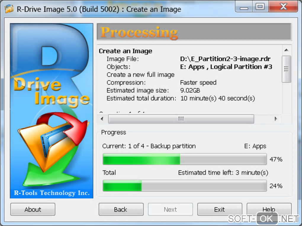 The appearance "R-Drive Image"
