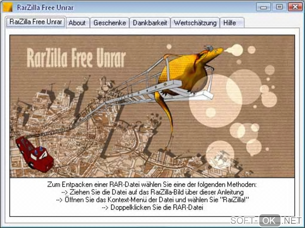 Screenshot №1 "RarZilla Free Unrar Portable"