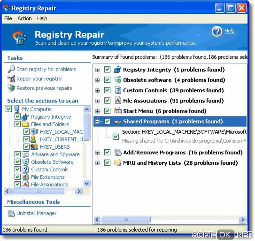Screenshot №2 "Registry Repair"