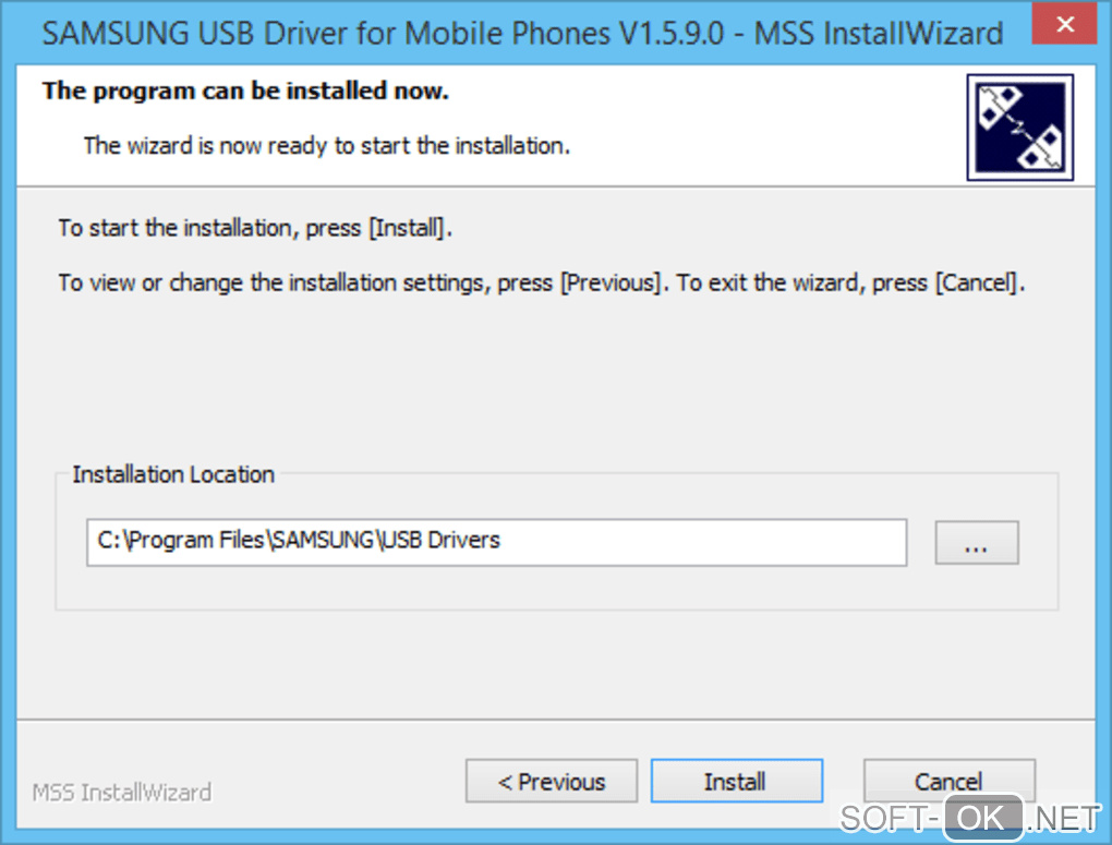 Screenshot №2 "Samsung USB Driver for Mobile Phones"