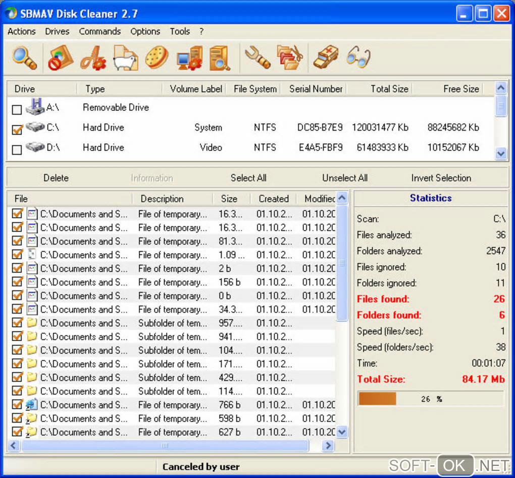 Screenshot №2 "SBMAV Disk Cleaner"