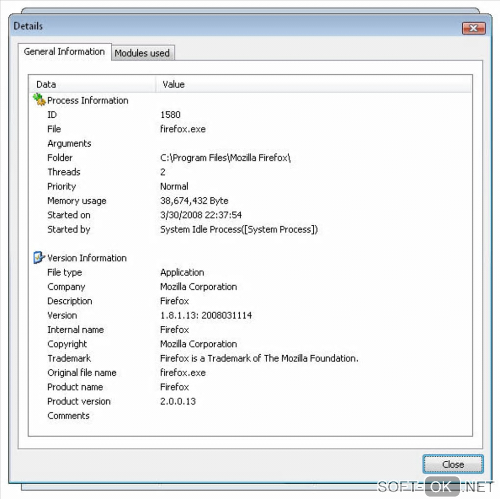 Screenshot №2 "Security Process Explorer"
