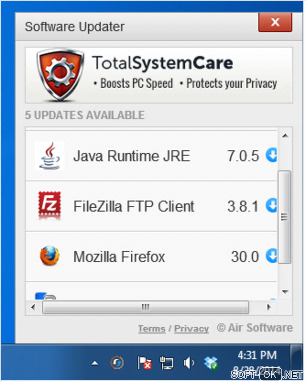 Screenshot №1 "Software Updater"