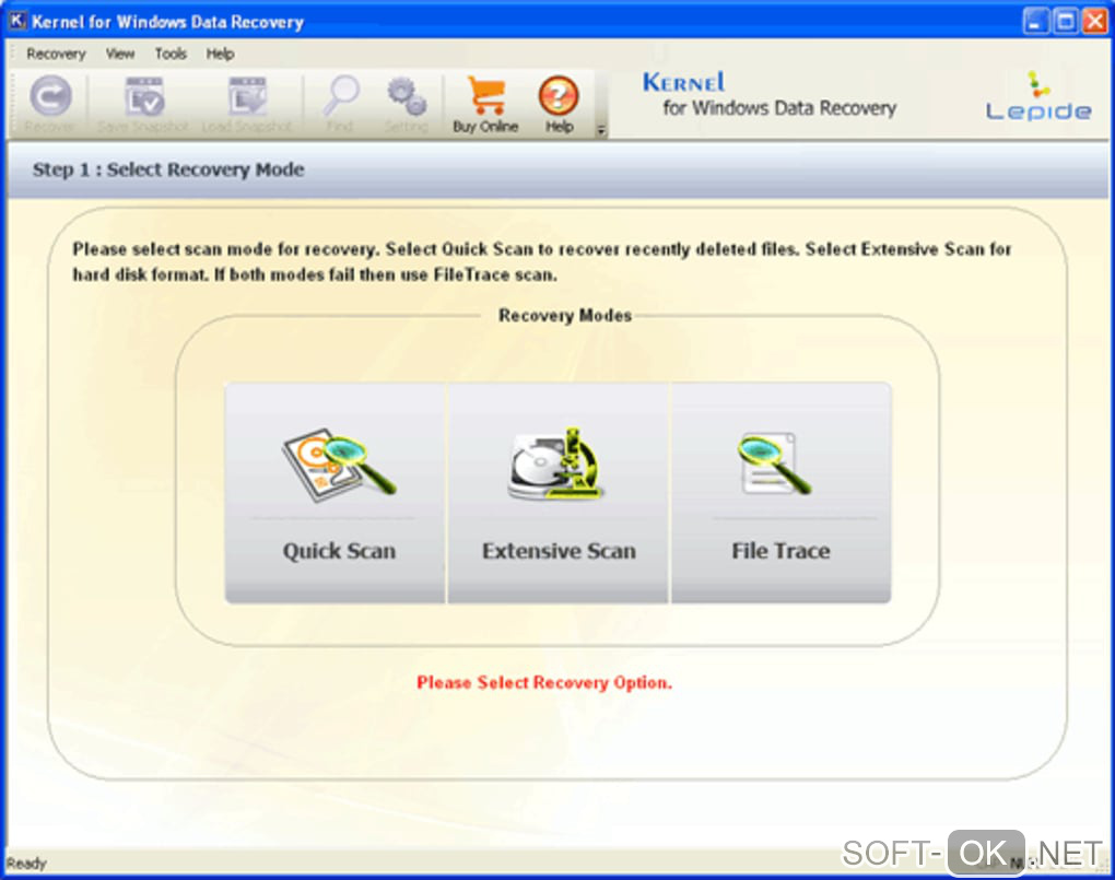 Screenshot №1 "Software Windows Data Recovery"