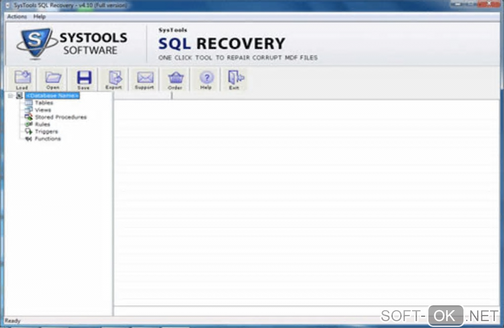 The appearance "SQL Recovery Tool"