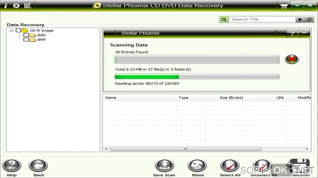 Screenshot №1 "Stellar Phoenix CD DVD Data Recovery"