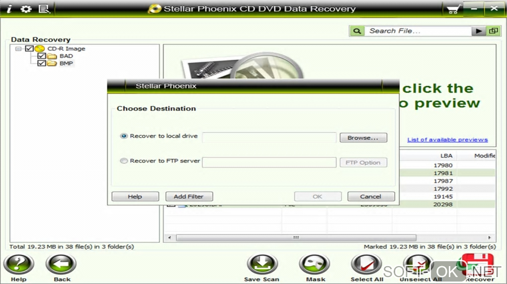 Screenshot №2 "Stellar Phoenix CD DVD Data Recovery"