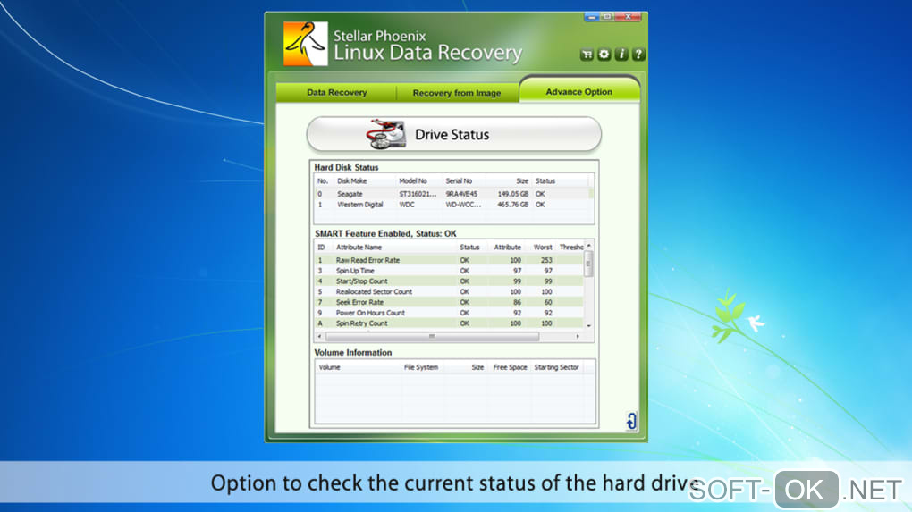 The appearance "Stellar Phoenix Linux - Data Recovery Software"