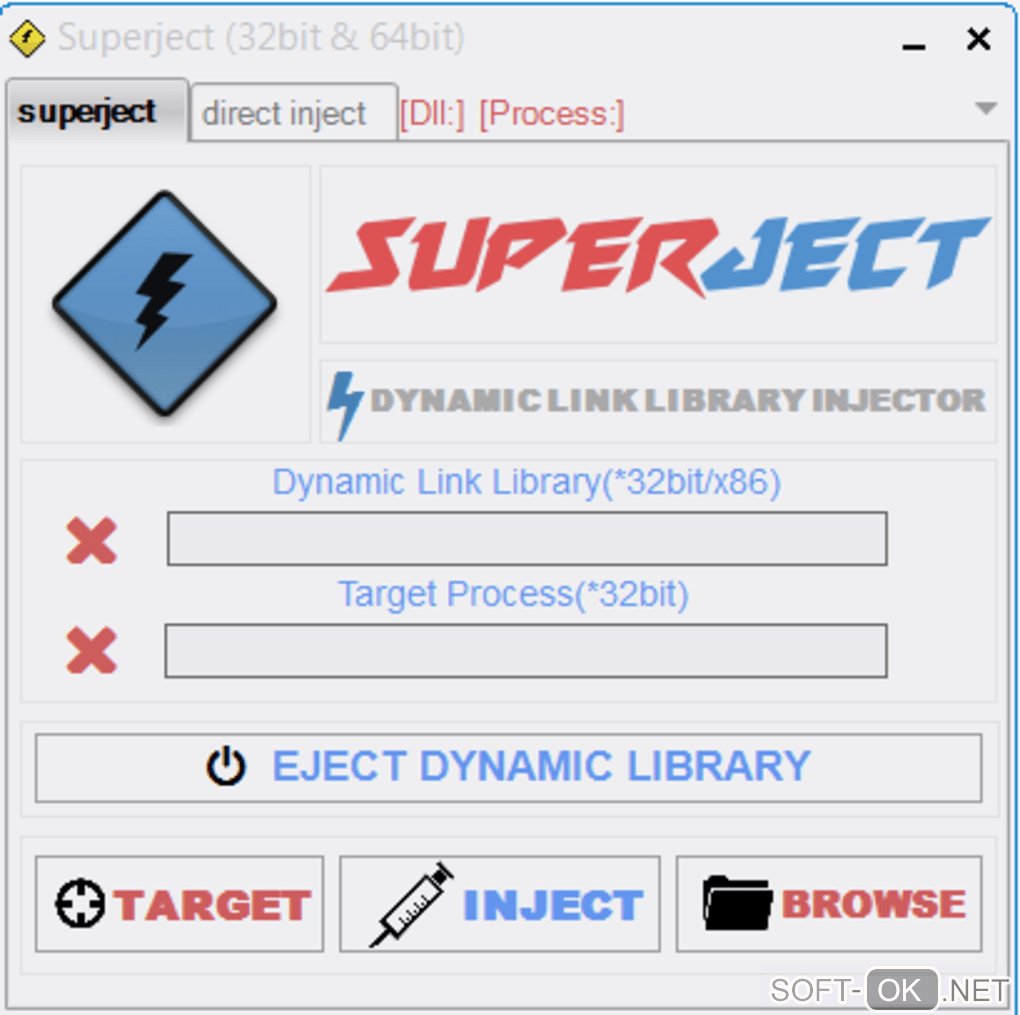 Screenshot №2 "Superject 32 bit & 64 bit Dll Injector"