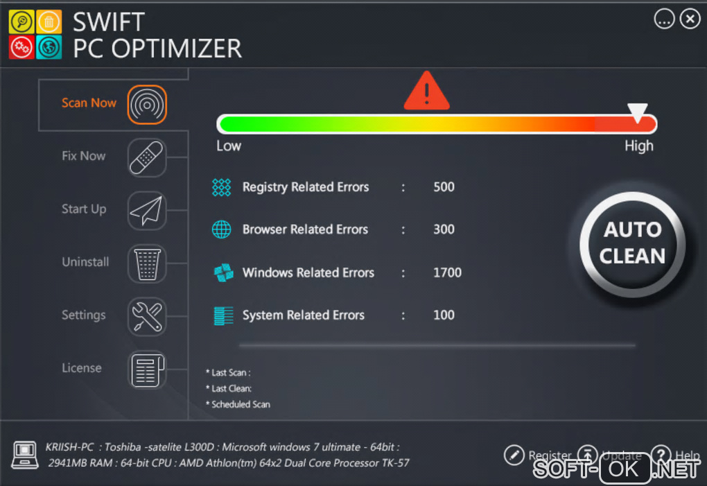 Screenshot №1 "Swift PC Optimizer"