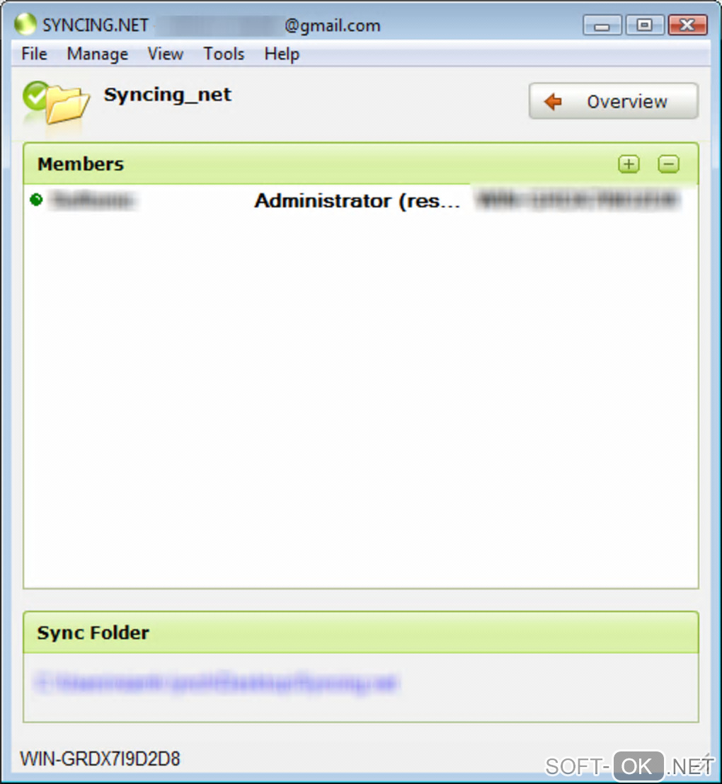 The appearance "Syncing.net"