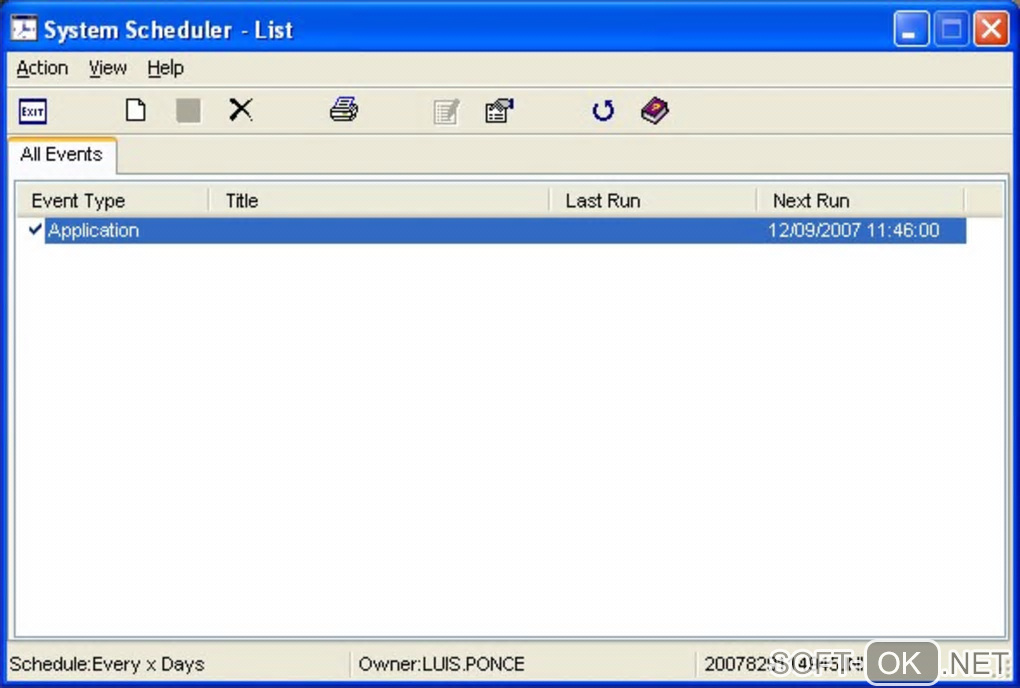 Screenshot №1 "System Scheduler"