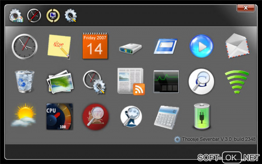 Screenshot №2 "Thoosje Windows 7 Sidebar"