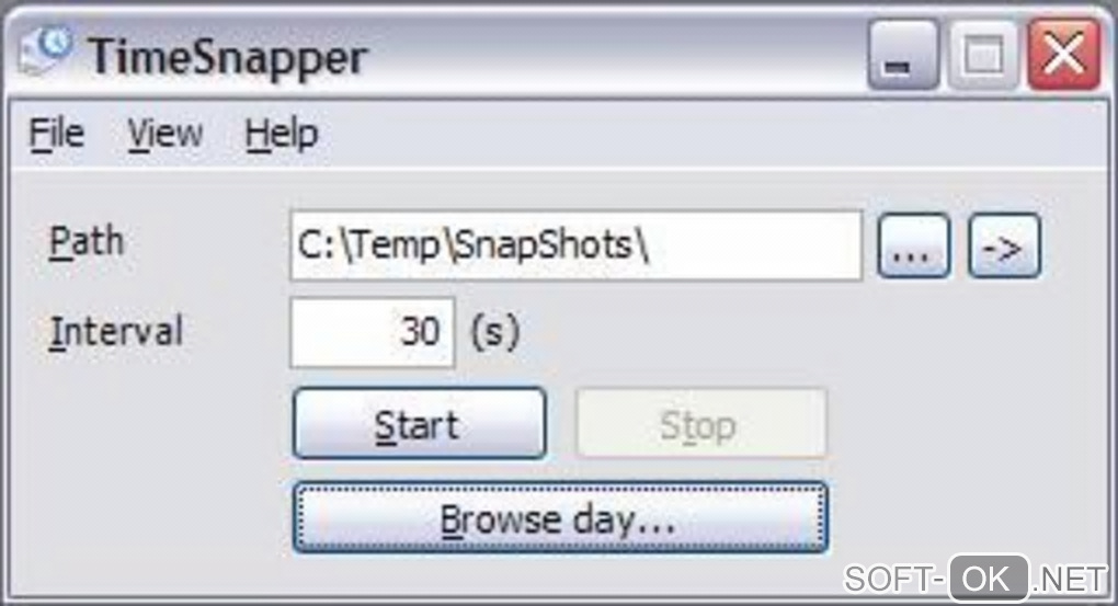 Screenshot №1 "TimeSnapper"