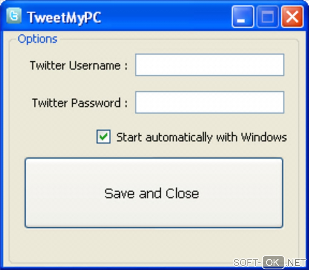Screenshot №1 "TweetMyPC"