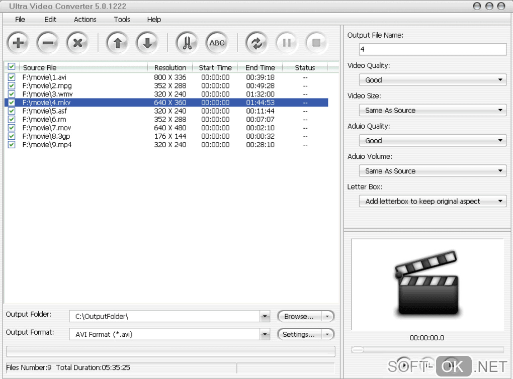 Screenshot №1 "Ultra Video Converter"