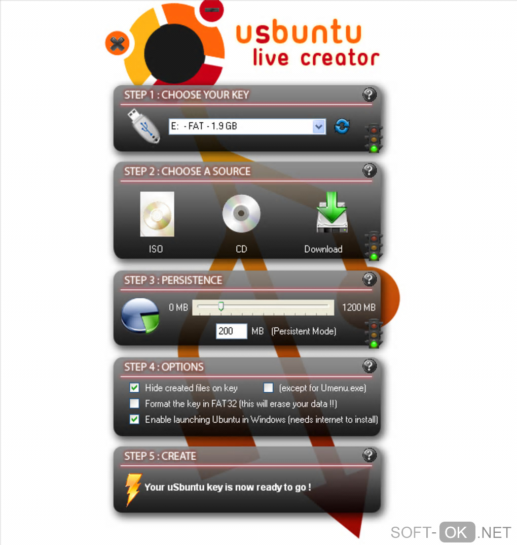 The appearance "uSbuntu Live Creator"