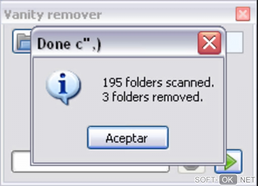 Screenshot №1 "Vanity Remover"