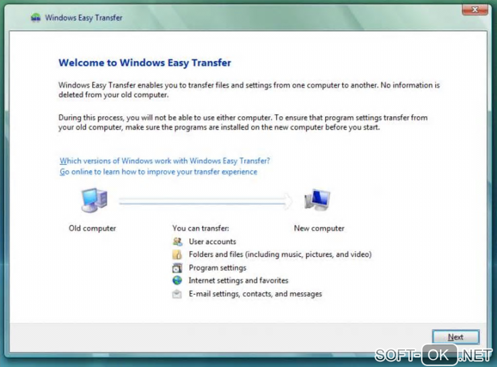Screenshot №2 "Windows 7 Easy Transfer"
