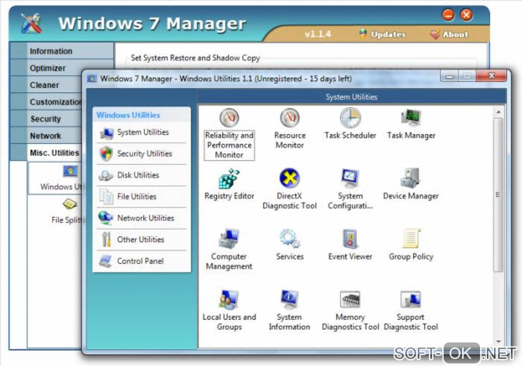 Screenshot №2 "Windows 7 Manager"