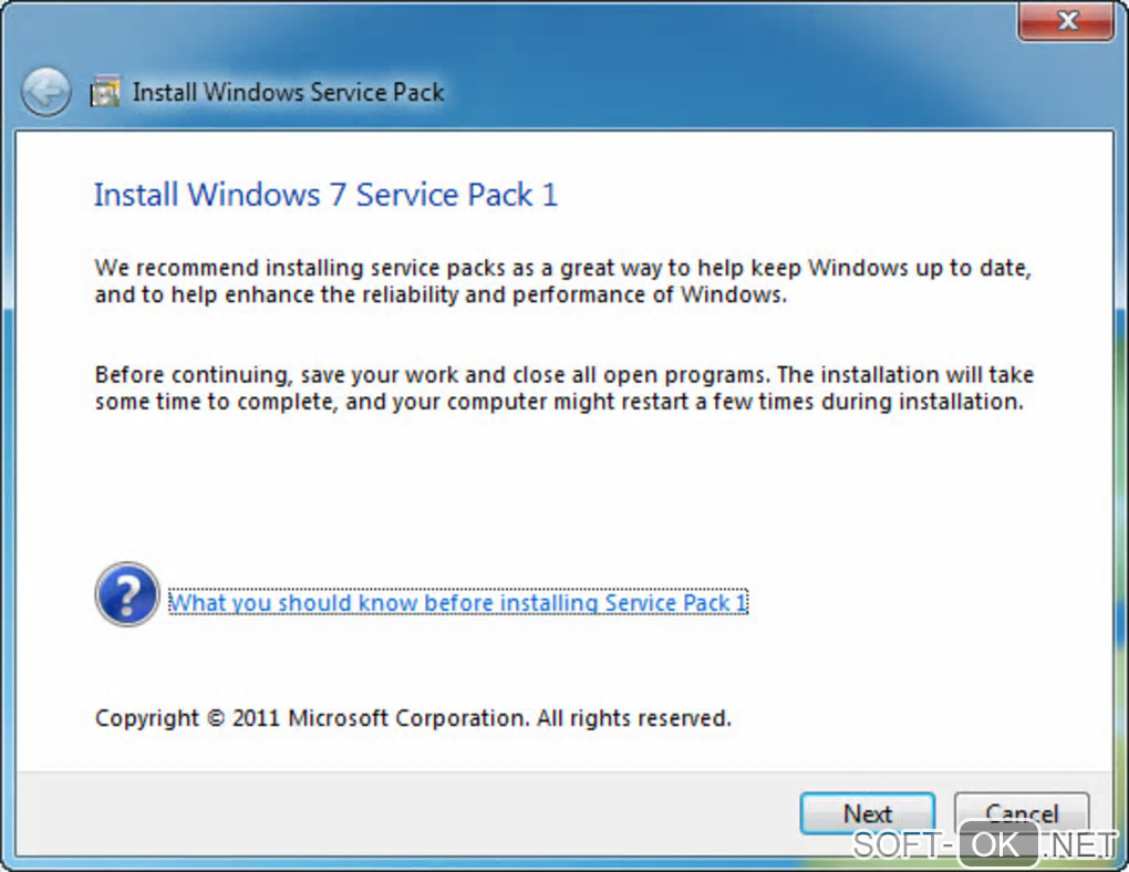 Screenshot №1 "Windows 7 Service Pack 1"