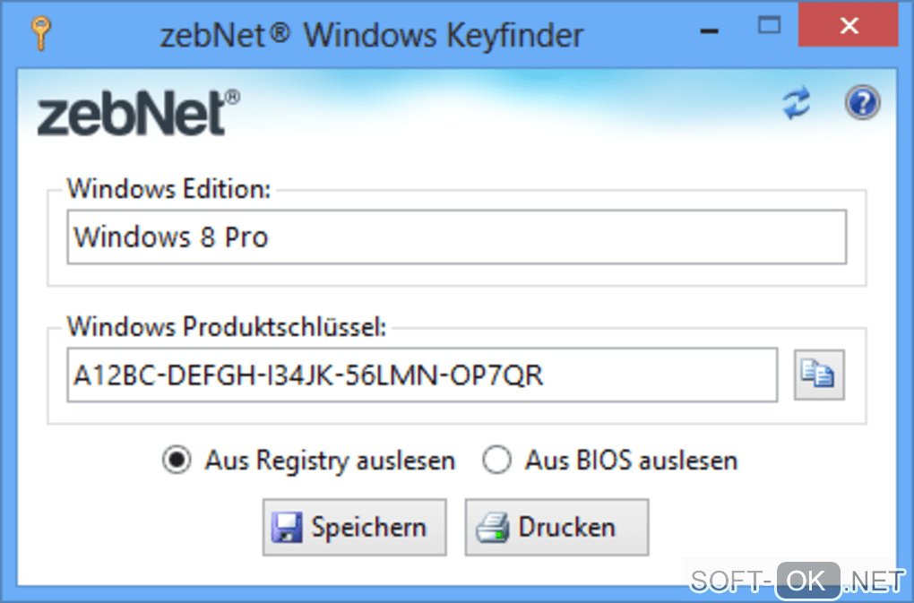 Screenshot №1 "Windows Keyfinder"