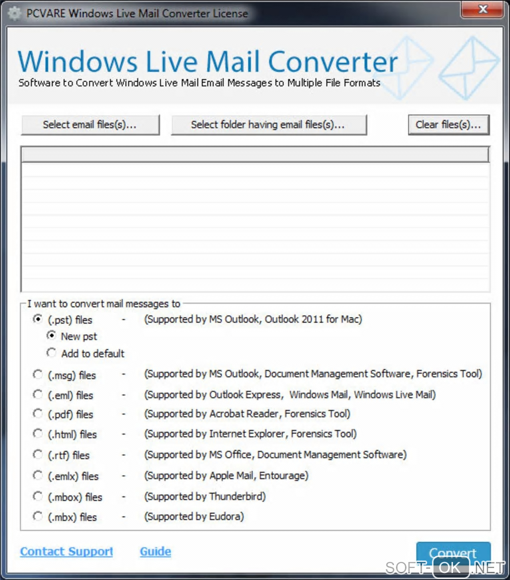 Screenshot №1 "Windows Live Mail Converter"
